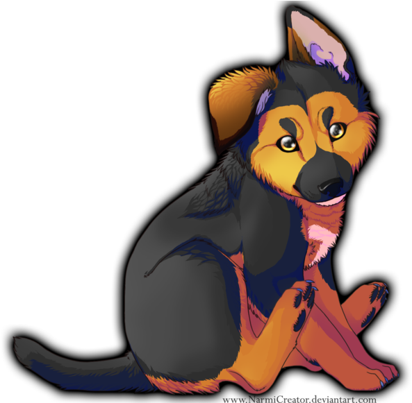 German Sheperd By Narmicreator-d46jkf7 - Anime German Shepherd Puppy (600x580), Png Download