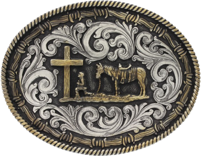 Montana Silversmiths Classic Impressions Two Tone Rope - Montana Silversmiths Western Belt Buckle Attitude Cowboy (700x700), Png Download