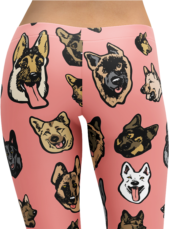 German Shepherd Dog Art Illustration Pattern On Leggings - Art (800x800), Png Download