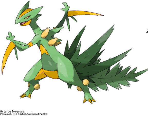 Gold Snafu - Mega Sceptile Z (589x515), Png Download