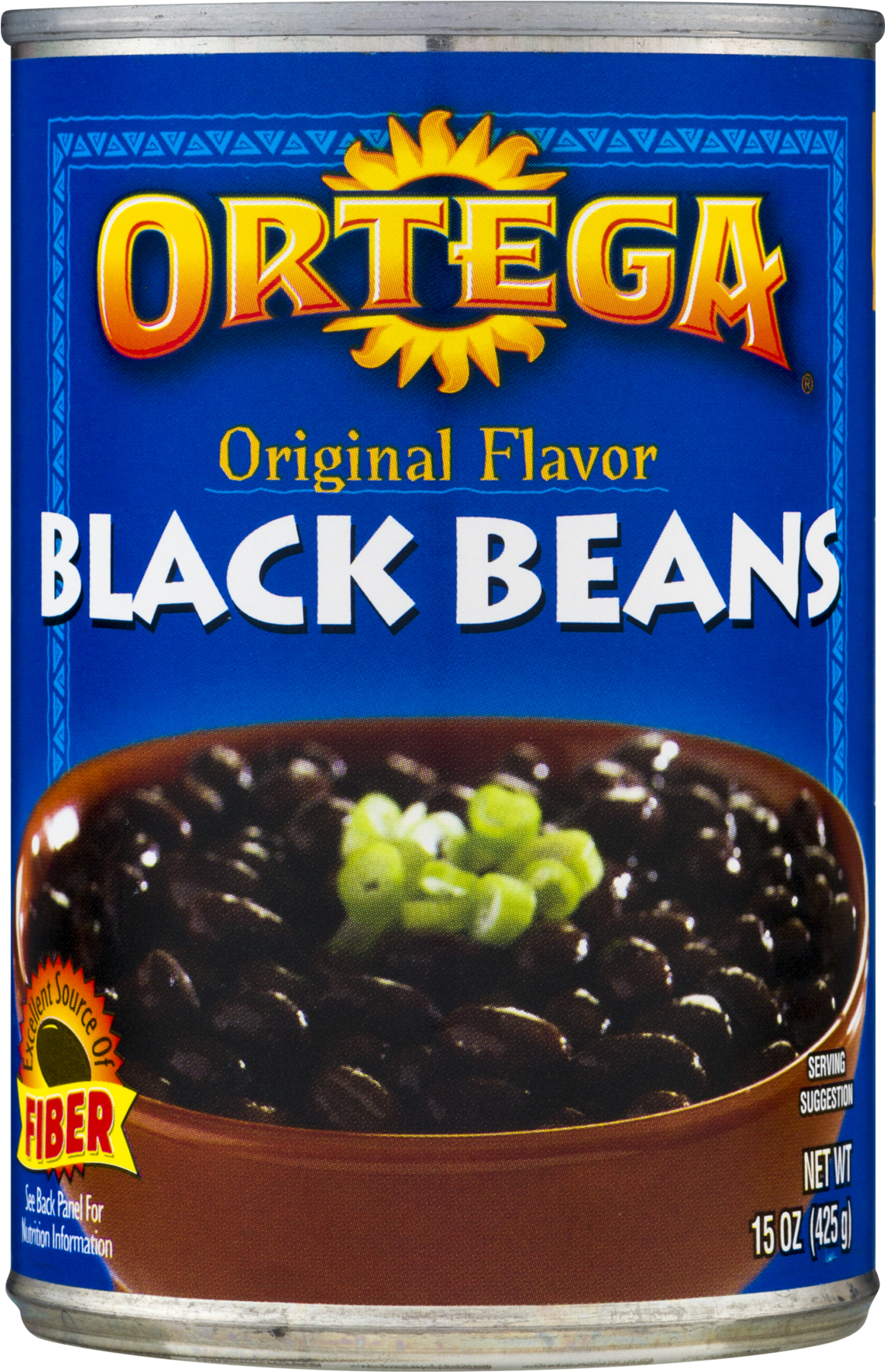 Ortega Black Beans, With Diced Jalapenos - 15 Oz (1800x1800), Png Download
