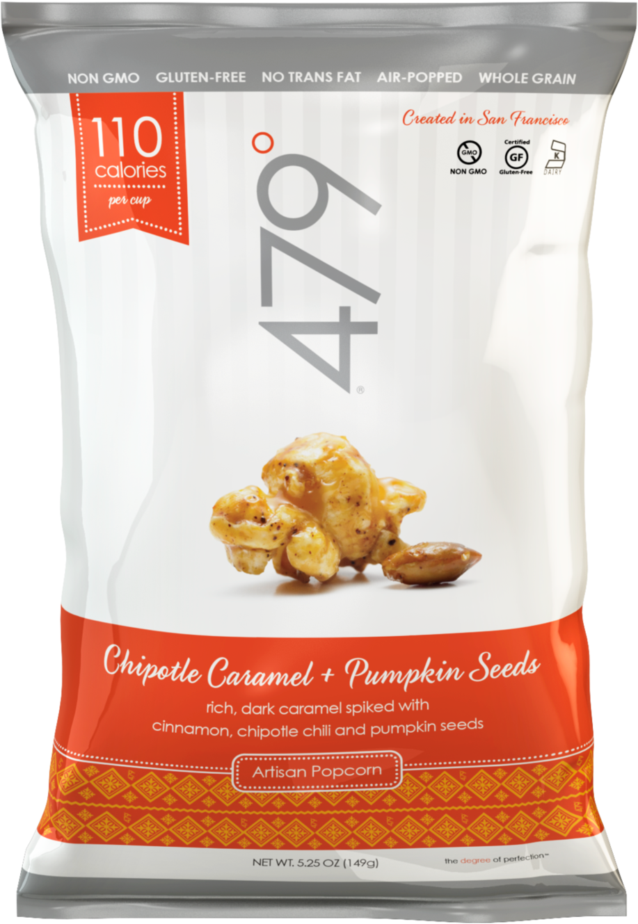 479pumpkinseedpopcorn - 479 Degrees Artisan Popcorn Large Snack Bag - Toasted (1000x1402), Png Download