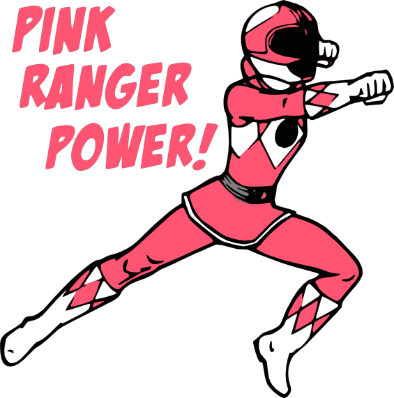 Mighty Morphin Power Rangers-pink Power Ranger Magnet (565x571), Png Download