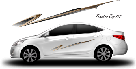 Auto Graphics Graphic Sticker Decals Sports Four Wheeler - Hyundai Accent Rb 2011 (500x248), Png Download