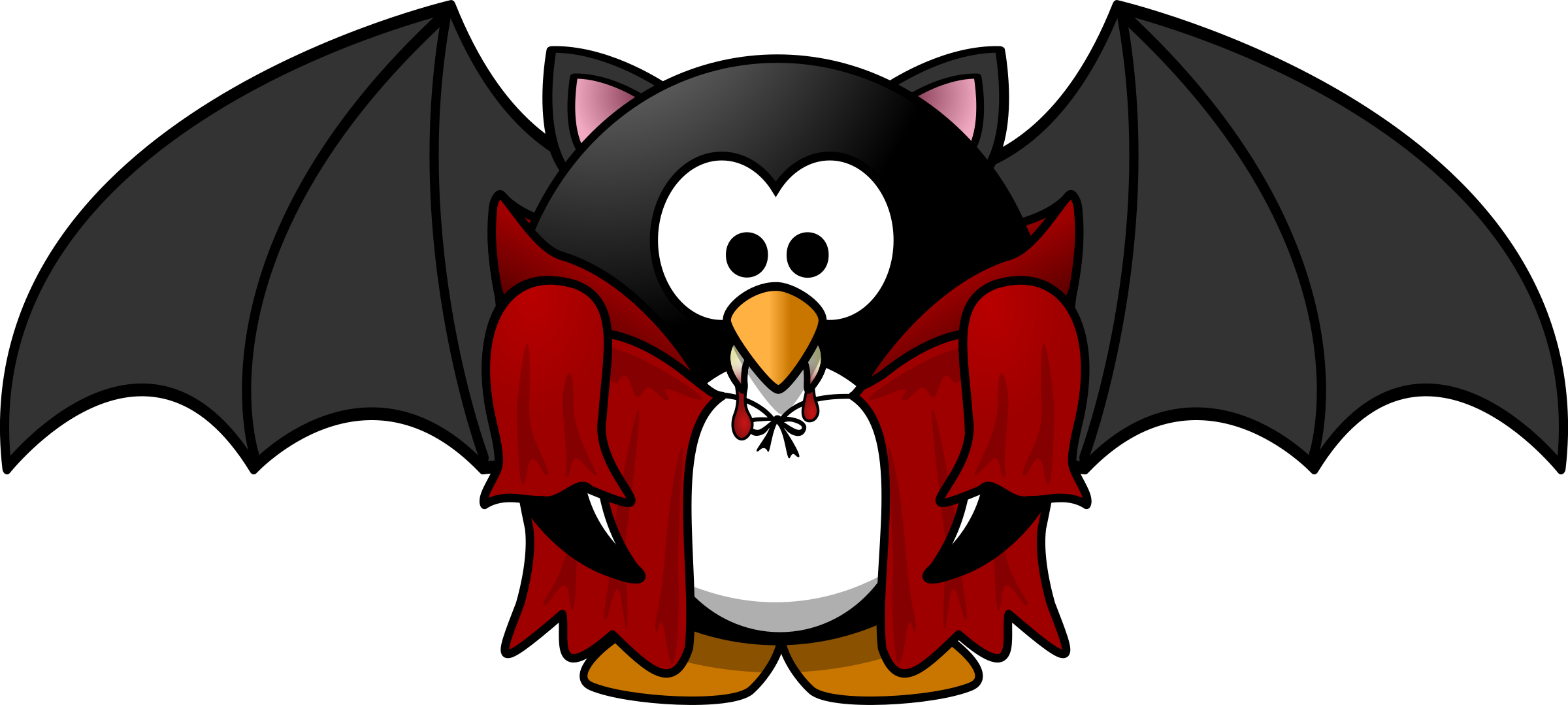 Count Dracula Vampire Girl Cartoon Drawing - Vampire Penguin Shower Curtain (1668x750), Png Download
