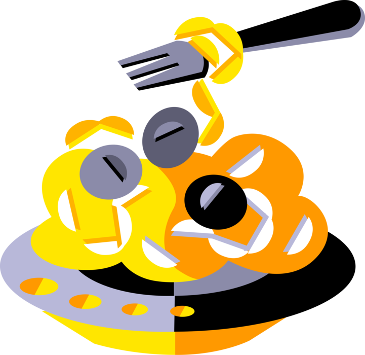 Vector Illustration Of Italian Cuisine Spaghetti Pasta - Spaghetti With Meatballs (721x700), Png Download