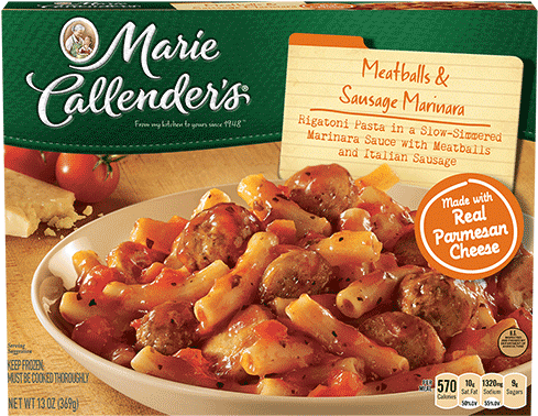 Marie Callender's Meatballs & Sausage Marinara (500x500), Png Download