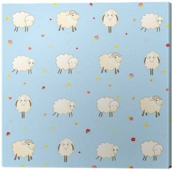 Blue Baby Wallpaper With Sheep Canvas Print • Pixers® - Sheep (400x400), Png Download