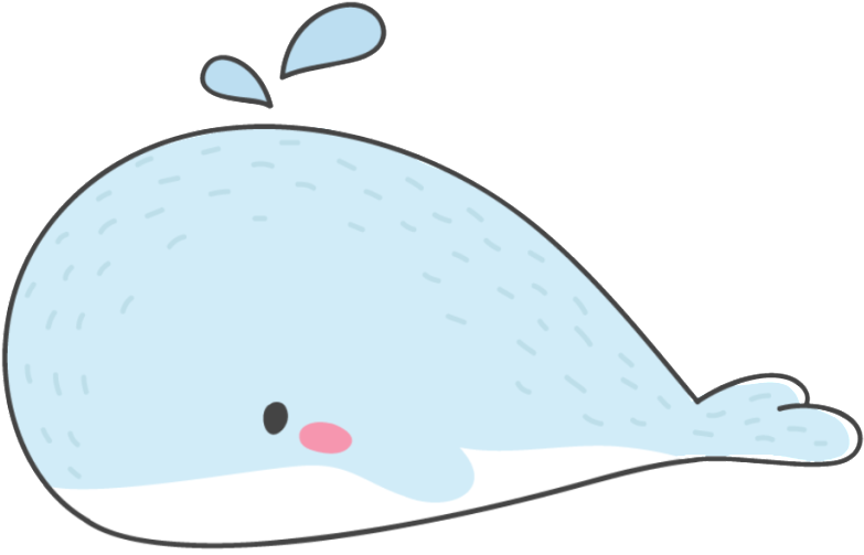 Hand Drawn Cute Water Spray Whale Vector (1024x791), Png Download