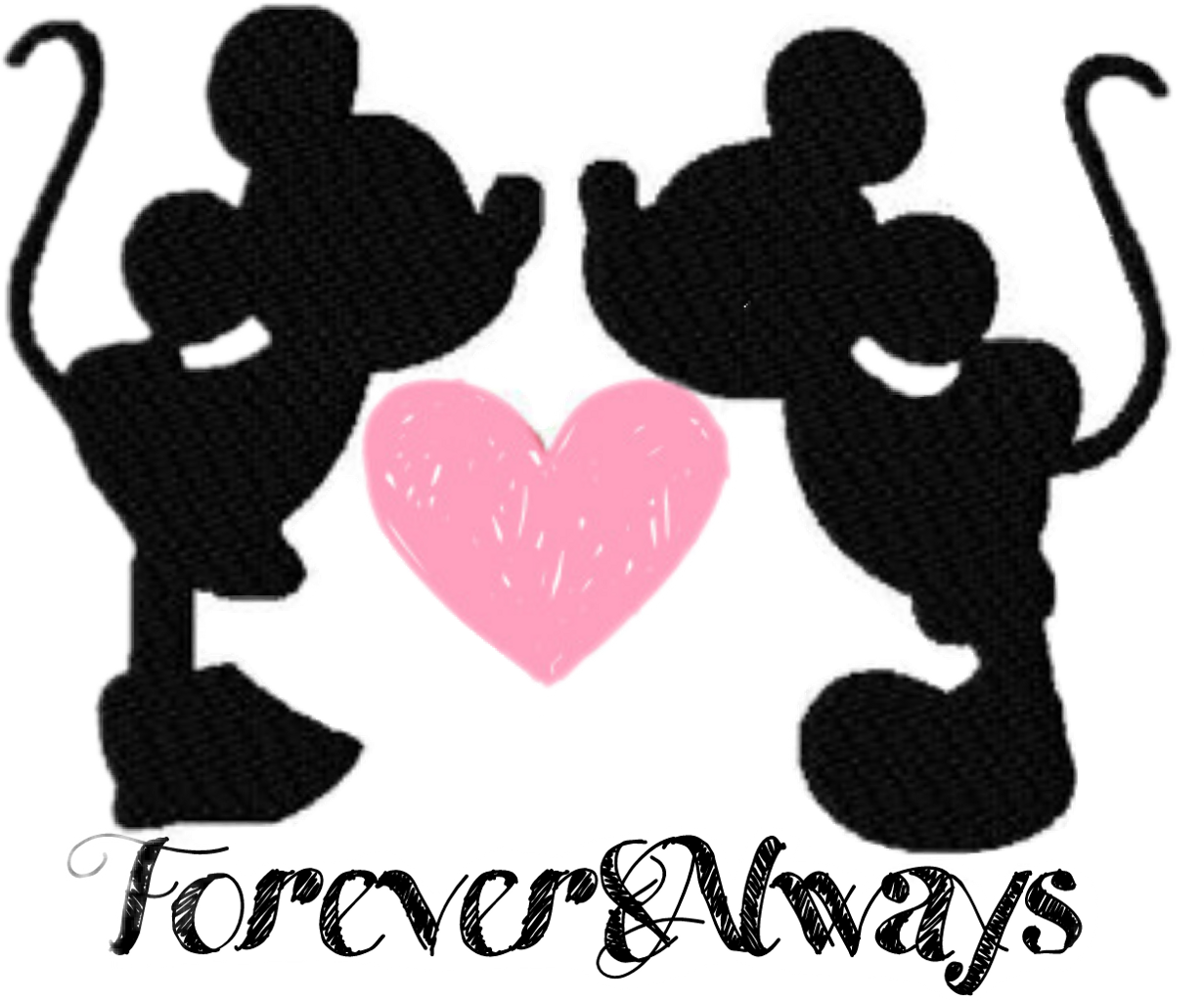 Family Love Cute Relationship Disney Mickey Minnie - Mickey And Minnie Stencil (1231x1024), Png Download
