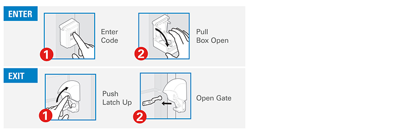 To Enter, Simply Enter The Code, Pull The Yardlock - Diagram (1000x300), Png Download