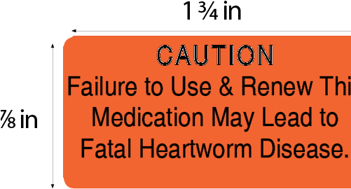 Heartworm Warning Label 1 5/8" X 7/8" - Metal (500x389), Png Download