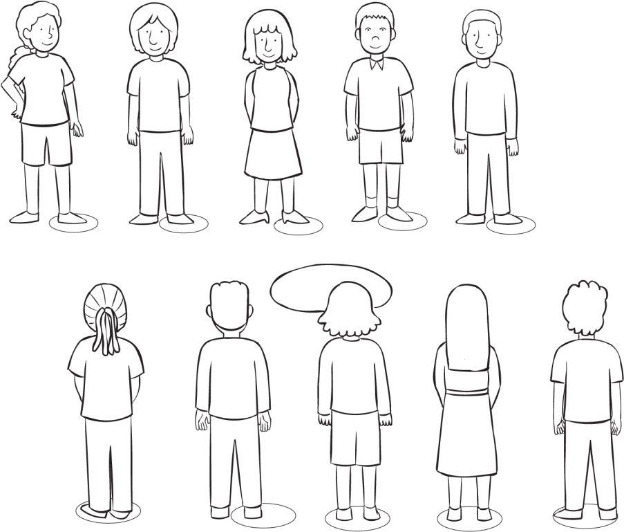 Don't Touch Me - People Standing In Two Line (1024x768), Png Download