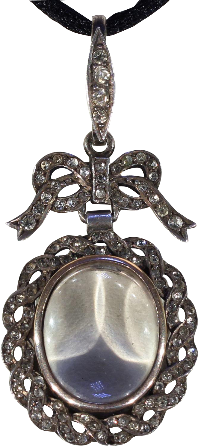 Antique Edwardian Silver Paste Frame Locket Pendant - Pendant (1482x1482), Png Download