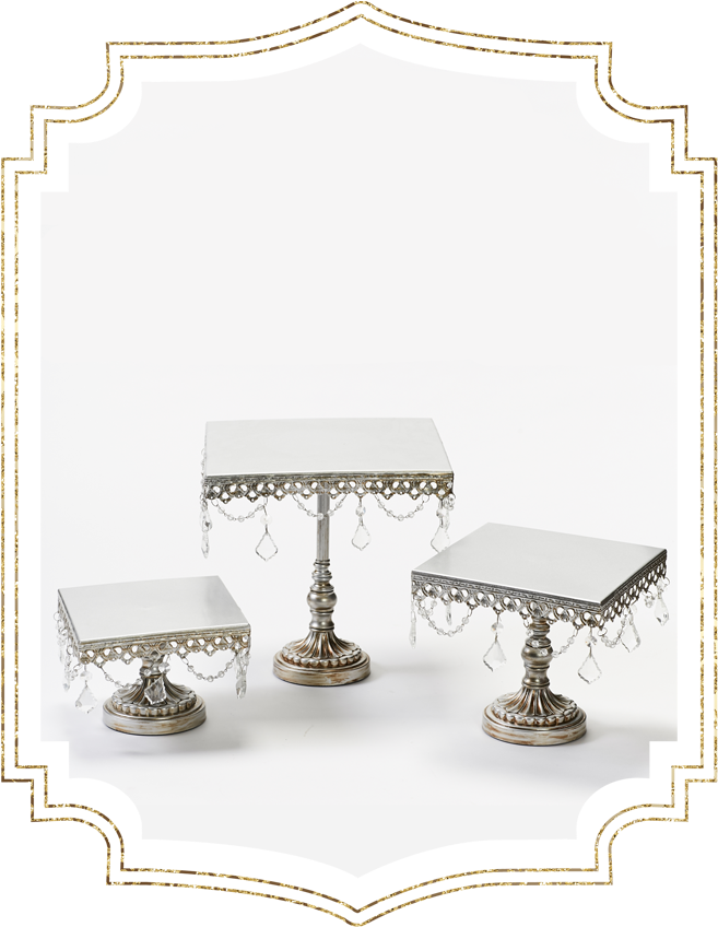 Opulent Treasures Chandelier Square Cake Stands Opulent (850x850), Png Download