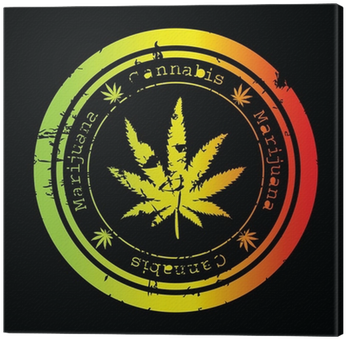 Grunge Stamp With Marijuana Leaf Canvas Print • Pixers® - Imagenes Tuani De Marihuana (400x400), Png Download