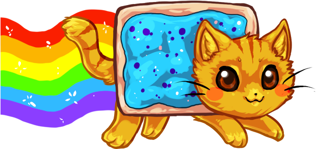 Blueberry Nyan Cat By Bricu - Nyan Cat Kawaii Png (625x376), Png Download