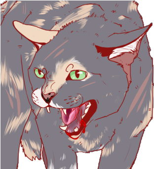 Mistywater - Dark-forest - Cat Yawns (360x341), Png Download