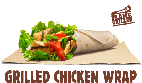 Grilled Chicken Wrap - Burger King Wrap (500x540), Png Download
