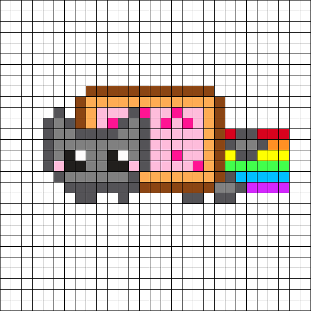 Vote To Approve Patterns Kandi Patterns - Nyan Cat Pixel 32 32 Grid (610x610), Png Download