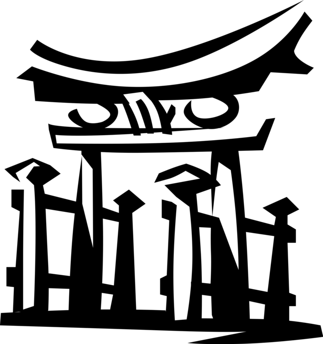 Vector Illustration Of Japanese Traditional Buddhist - Vector Graphics (658x700), Png Download