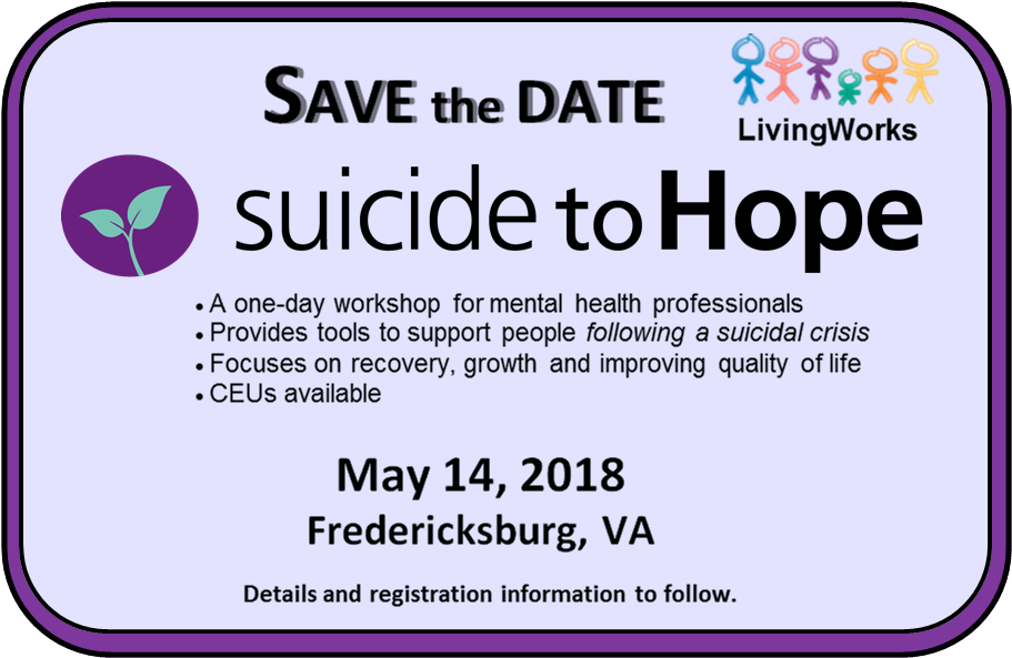 Save The Date Suicide To Hope Workshop - Livingworks (977x596), Png Download
