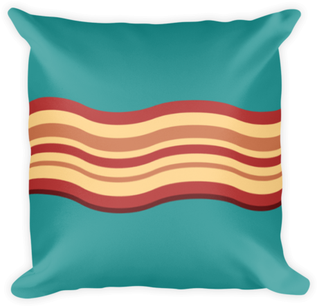 Bacon Throw Pillow - Square Pillow Pink (500x500), Png Download