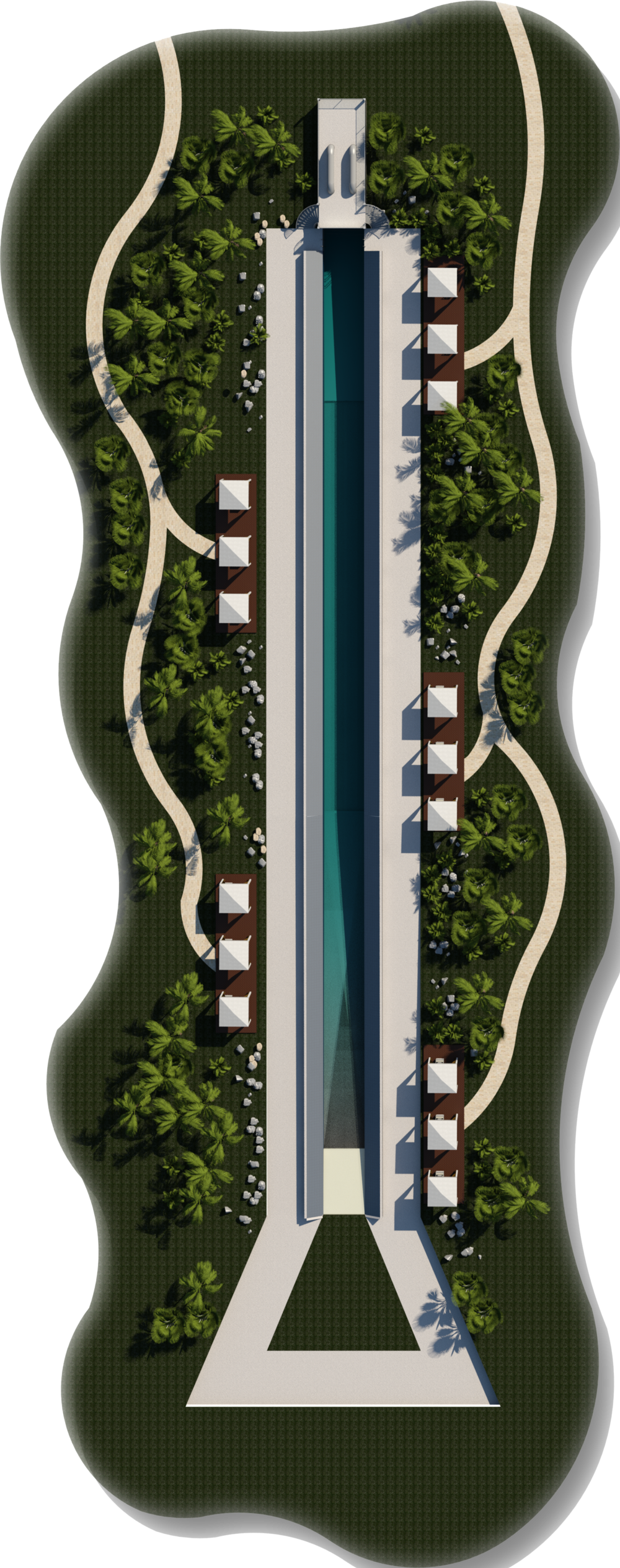 Surf Flume Aerial View - Flume (1000x2529), Png Download