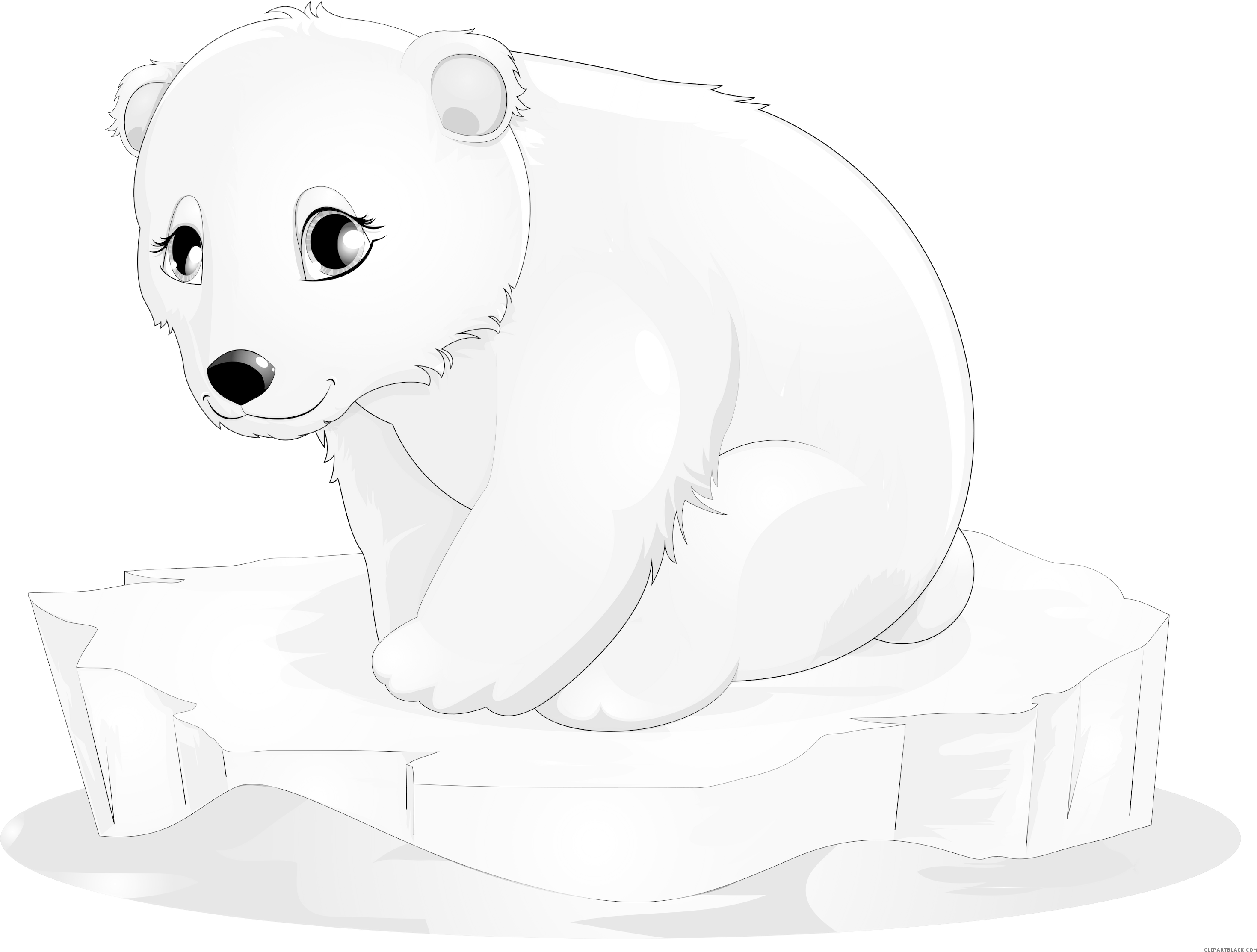 Polar Bear Clipart - Polar Bear Baby Clipart (2999x2329), Png Download