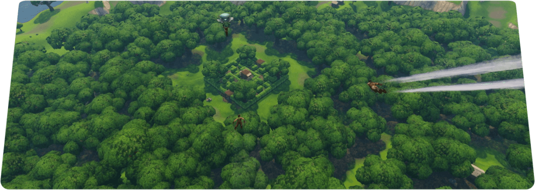 Galaxy Note9 In Landscape Mode At A Slight Angle With - Fortnite Battle Royale Forest (1058x376), Png Download