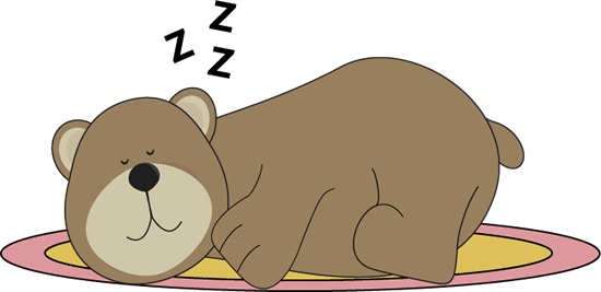 Polar Bear Clipart Sleeping Bear - Hibernating Bear Clip Art (550x267), Png Download