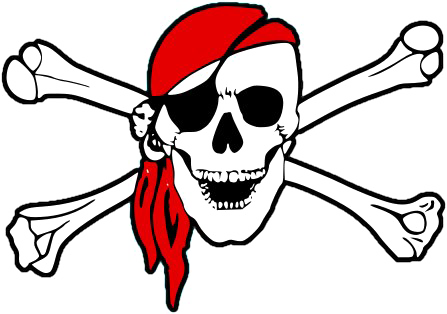 Pirate Logo Transparent Background Png - Pirate Skull And Bones Png (447x314), Png Download