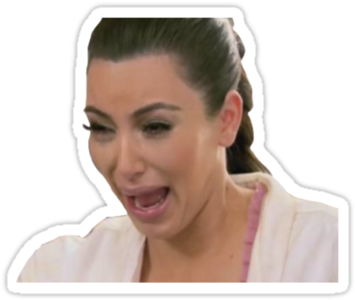 "kim Kardashian Crying" Stickers By Sailorlolita - Funny Kim Kardashian Crying (375x360), Png Download