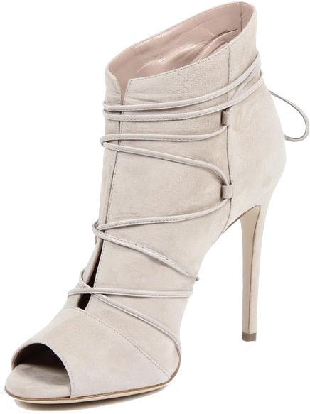 Versace 1969 V Italia Open Toe Suede Leather Lace-up - 1969 V Italia Closed Back Stilettos, Beige (610x610), Png Download