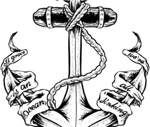 Anchor Tattoos Png Transparent Images - Grace Is An Ocean We (640x480), Png Download