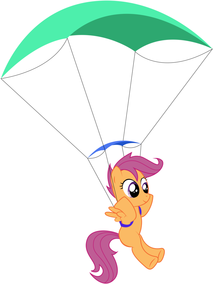 Replaymasteroftime, Parachute, Pony, Safe, Scootaloo, - My Little Pony Parachute (771x1024), Png Download