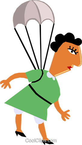 Woman With A Parachute Royalty Free Vector Clip Art (273x480), Png Download