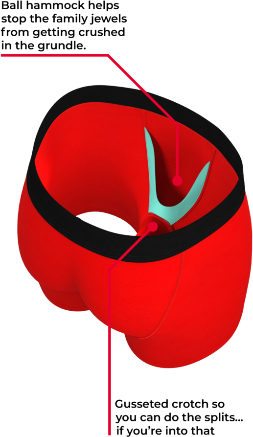 The Red Nose Rod - The Giant Panda Ball Hammock Boxer Briefs | Size L (683x1024), Png Download