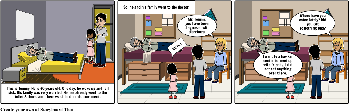 Old Person Got Sick - Cartoon (1164x385), Png Download