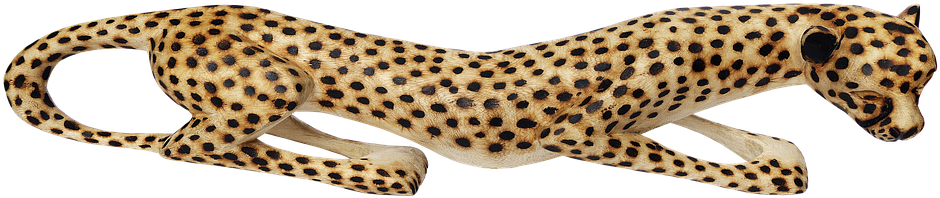 Leopard, Holzfigur, Carving, South Africa, Hand Carved - Leopard (960x349), Png Download