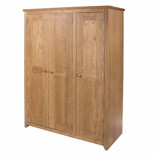 Hamilton Large 3 Door Triple Oak Wardrobe (900x506), Png Download