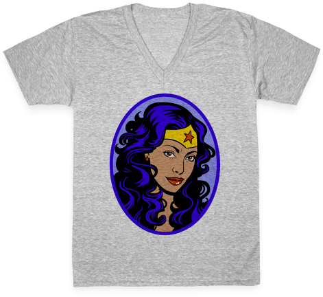 Gina Torres For Wonder Woman V-neck Tee Shirt - T Shirt Design Baker (484x484), Png Download