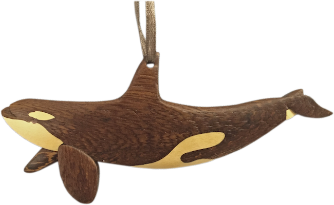 Orca Whale Wood Ornament - Killer Whale (650x400), Png Download
