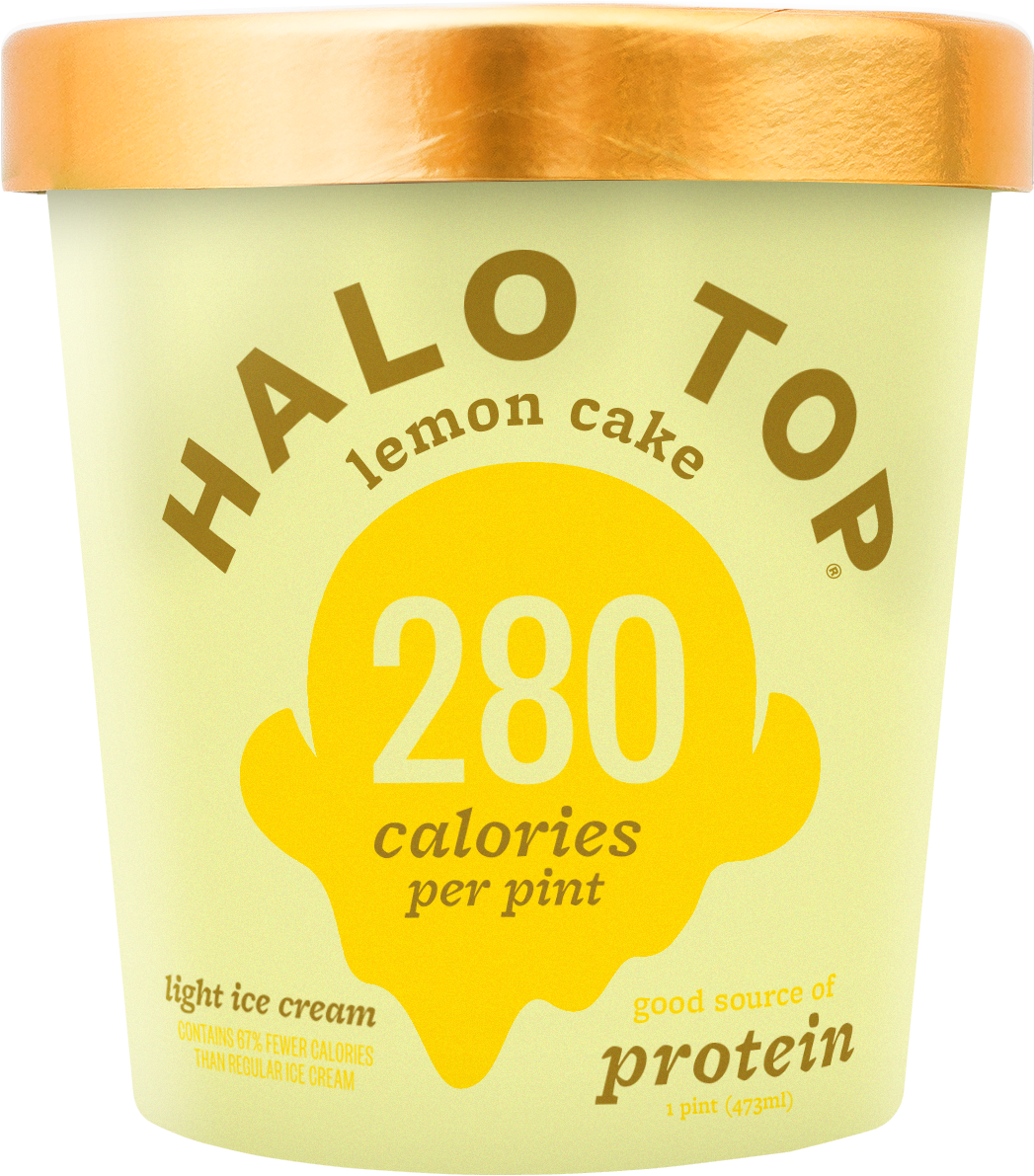 Halo Top Light Ice Cream Lemon Cake, 1 Pint - Halo Top Peaches And Cream (1250x1250), Png Download