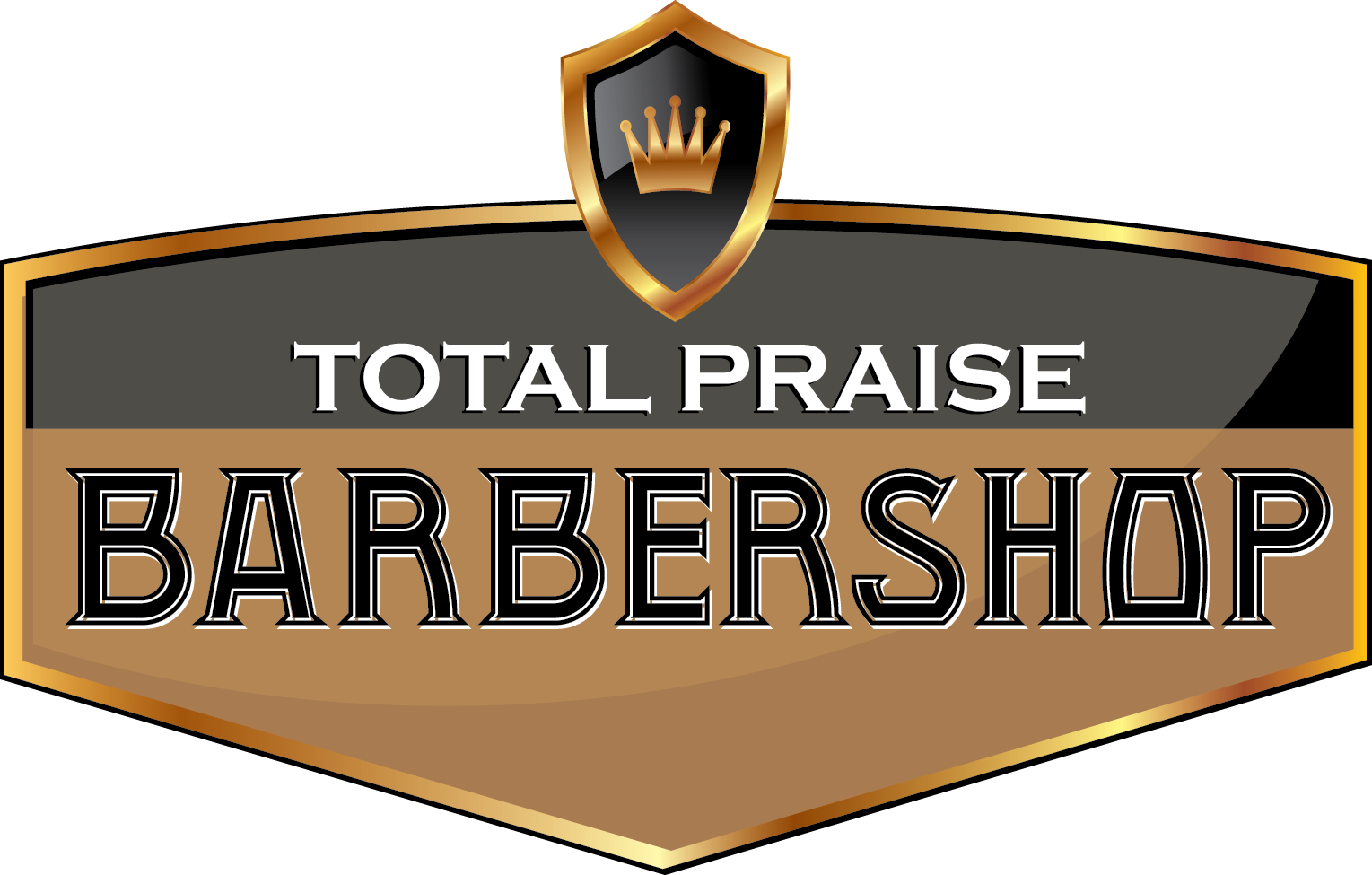 Total Praise Barbershop Logo - Emblem (1529x975), Png Download