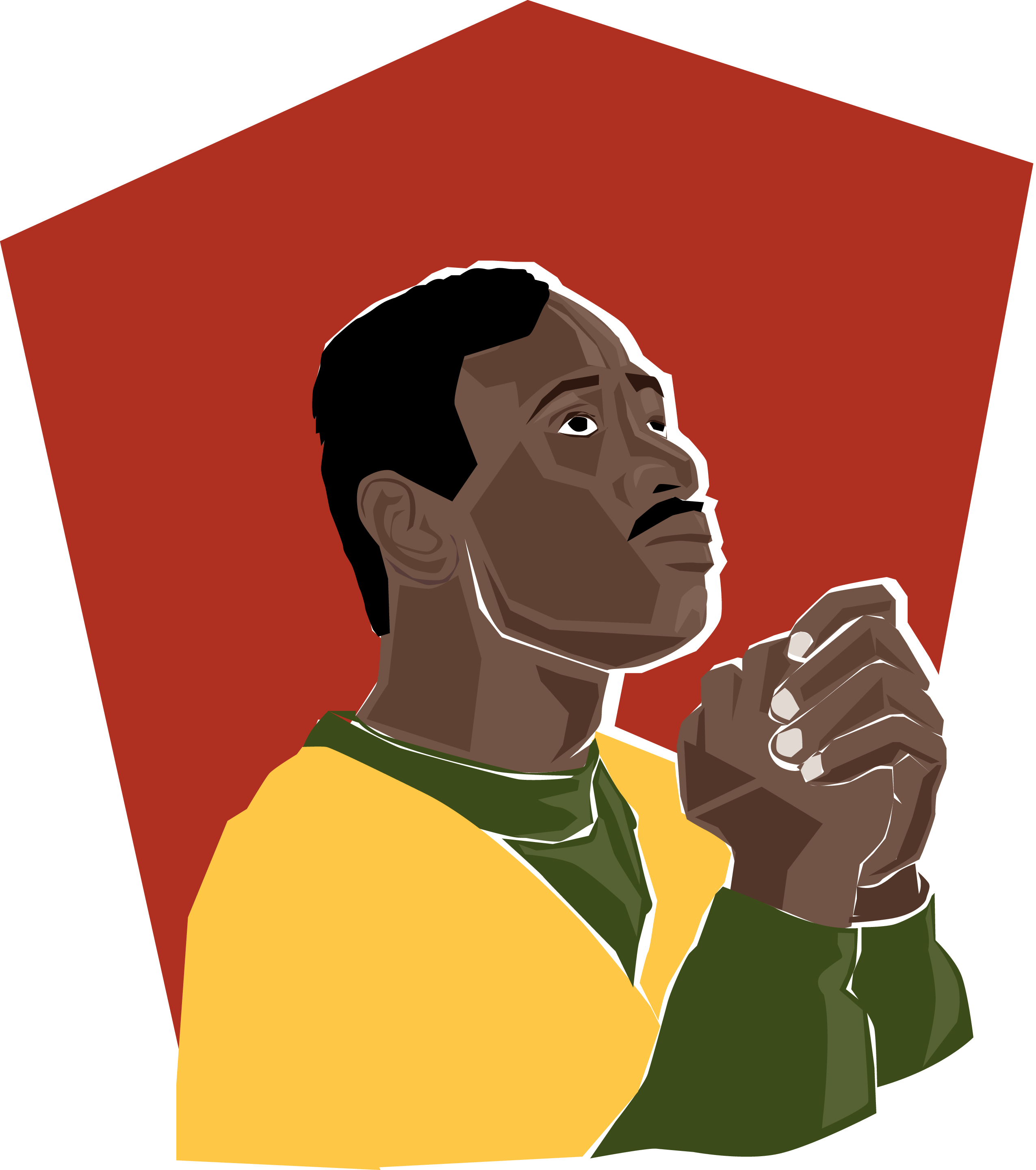 African American Man Praying Clip Art - African Praying Clipart (2550x2879), Png Download