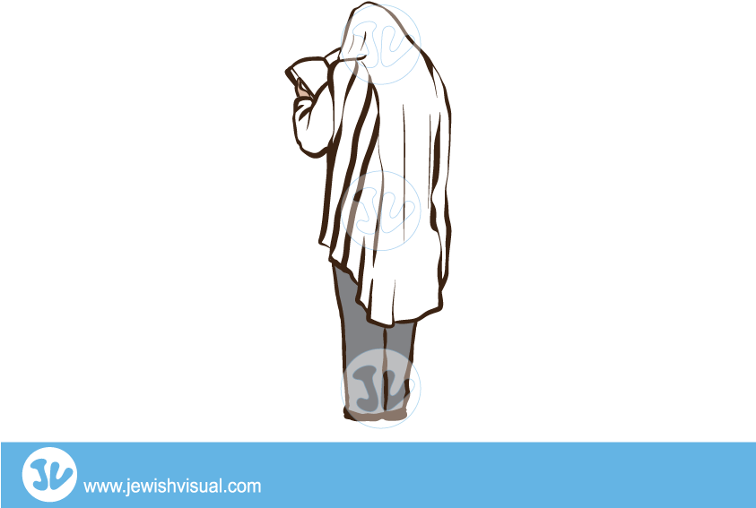 איש עם טלית מתפלל - ציור של איש עם טלית (842x595), Png Download