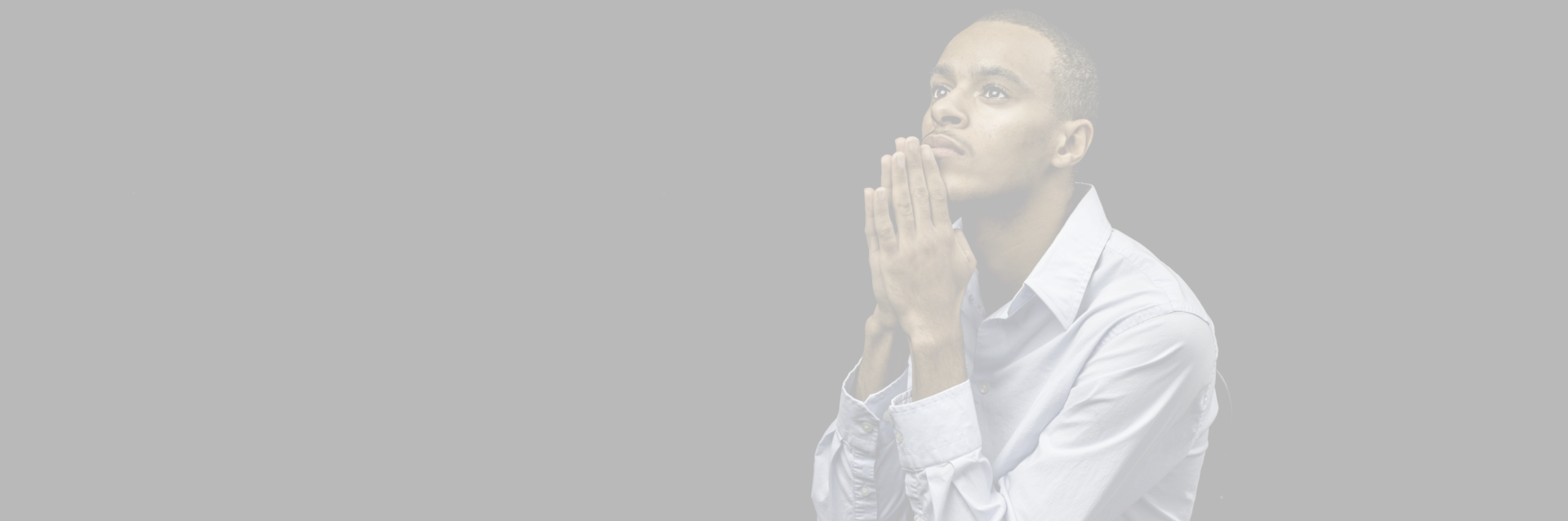 Man Praying - Man (1920x638), Png Download