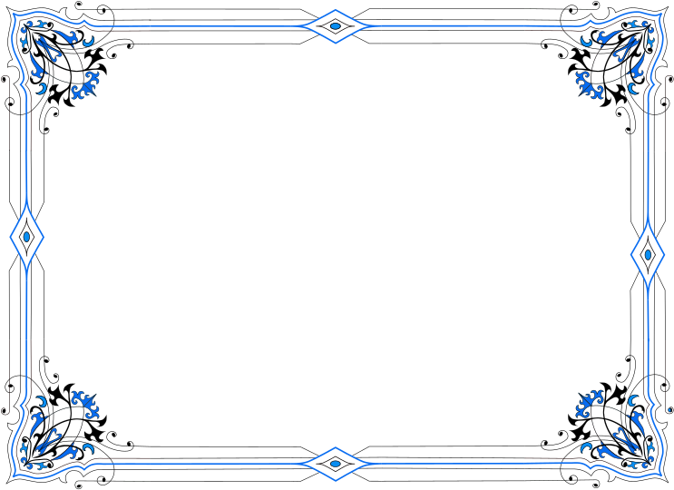 Medium Image - Fancy Png Blue Borders (800x564), Png Download