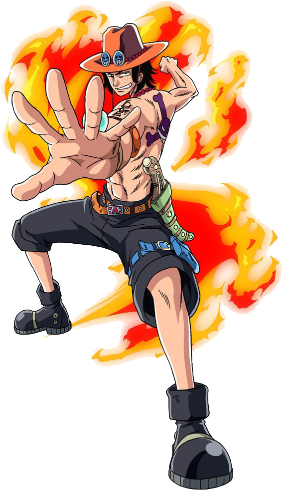 One Piece Clipart Ace - One Piece Ace Fighting (589x1000), Png Download